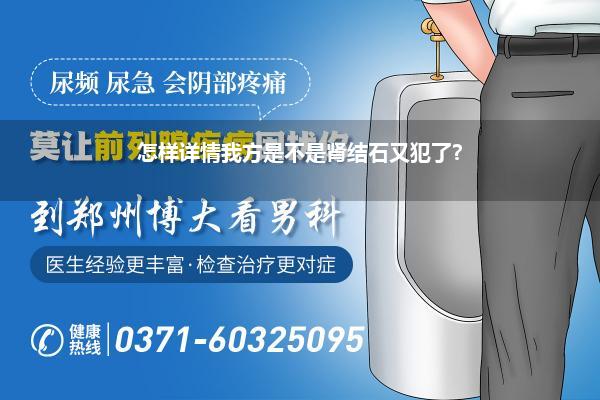 怎样详情我方是不是肾结石又犯了?
